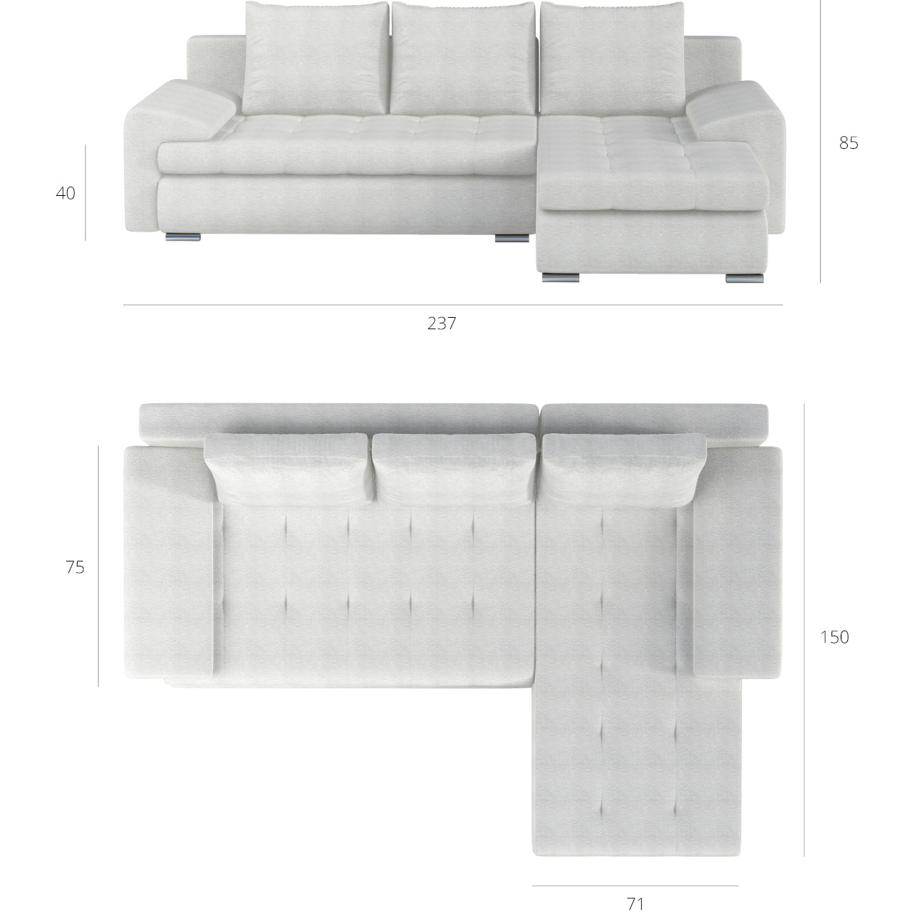 Narożnik TOMI + poduszki GRATIS - obrazek 3