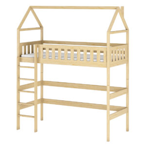 Drewniane łóżko piętrowe jednoosobowe LYRIA 90x200