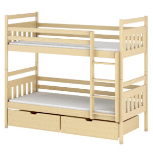 Drewniane łóżko piętrowe DUNDY 90x200