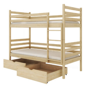 Drewniane łóżko piętrowe DORY 90x200