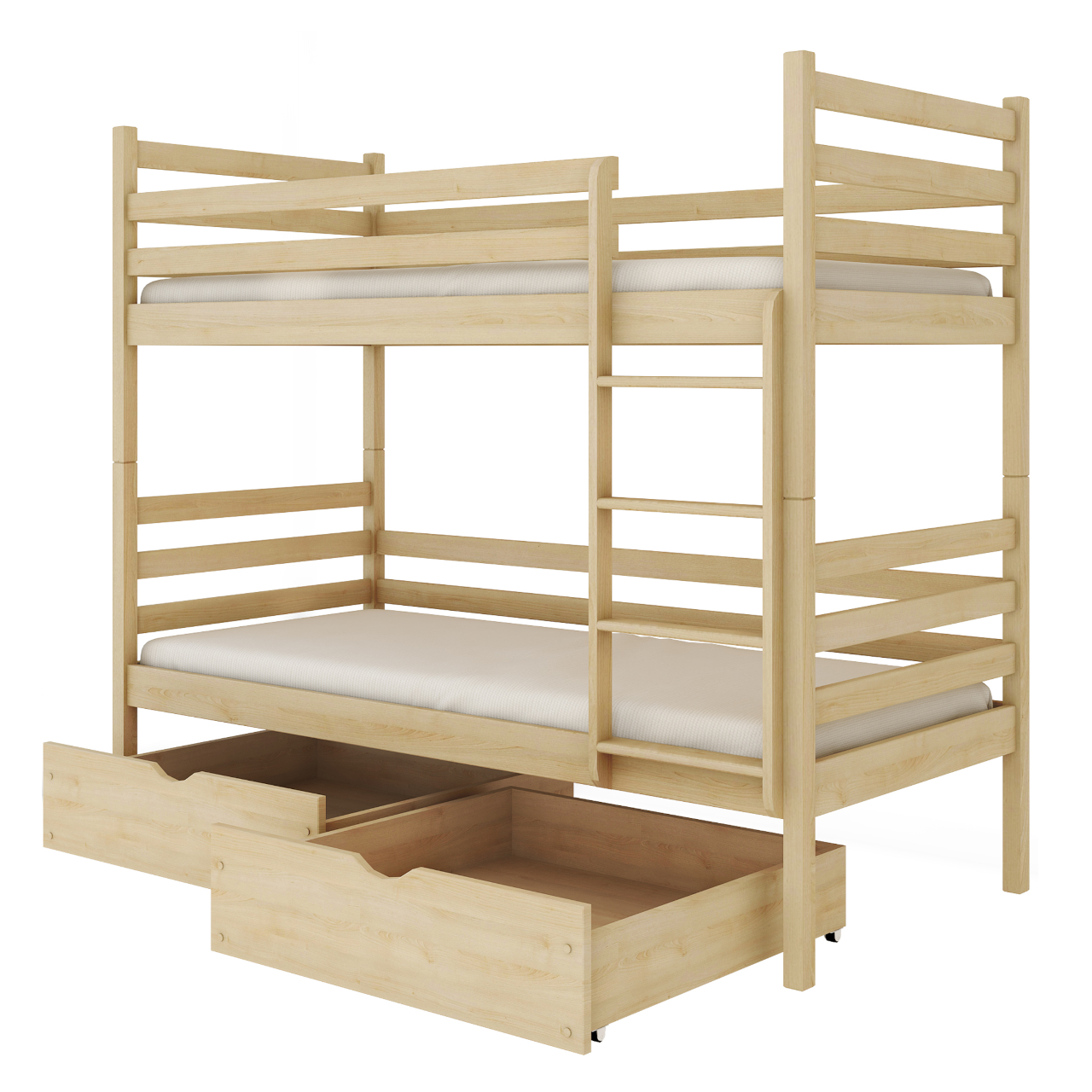 Drewniane łóżko piętrowe DORY 90x200