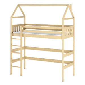 Drewniane łóżko piętrowe jednoosobowe DEO 90x200
