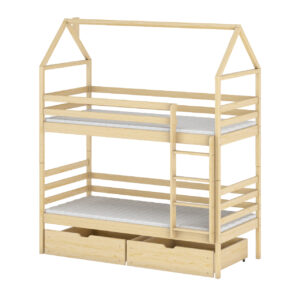 Drewniane łóżko piętrowe ALEXIS 90x200