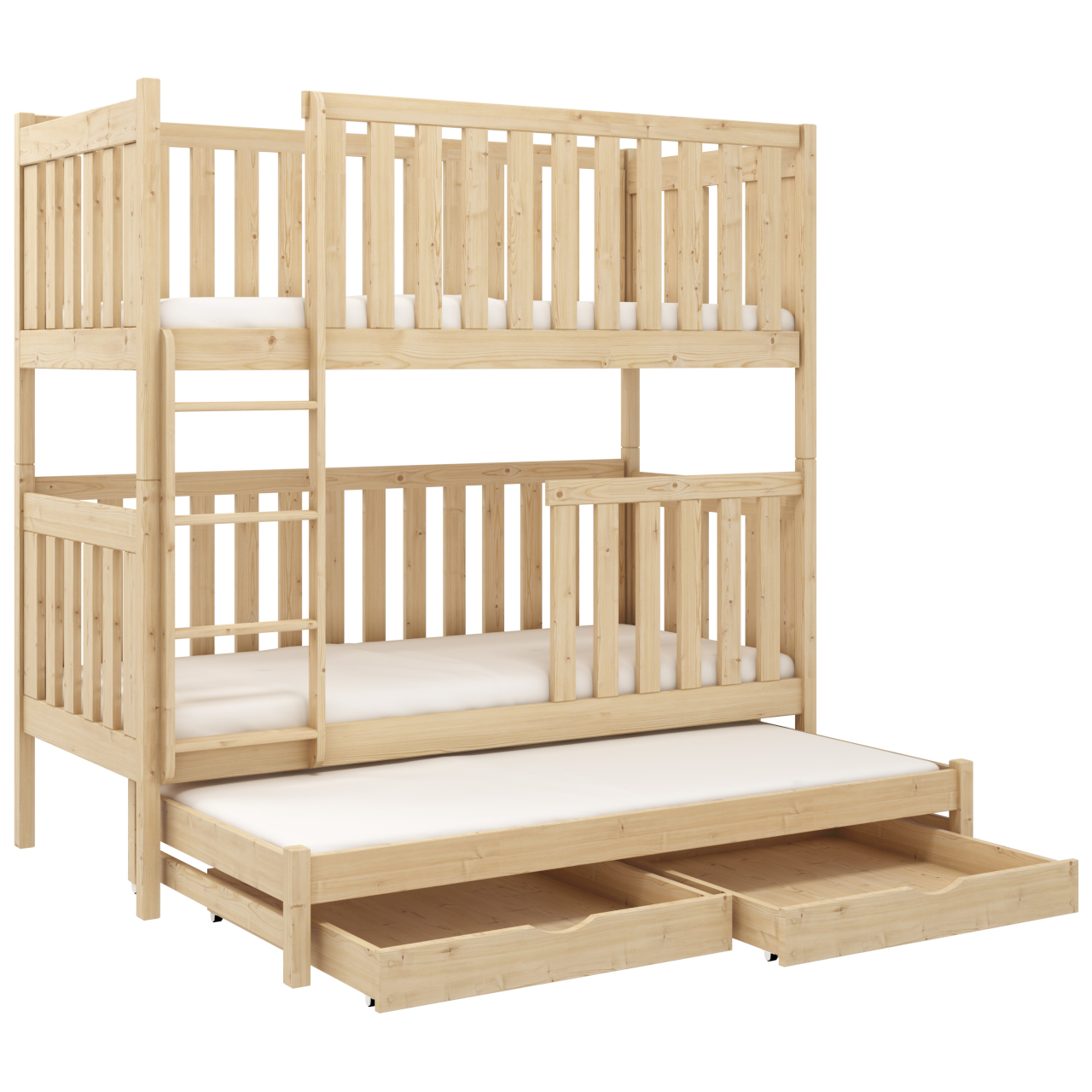 Drewniane łóżko piętrowe AURA 80x160 dla dzieci
