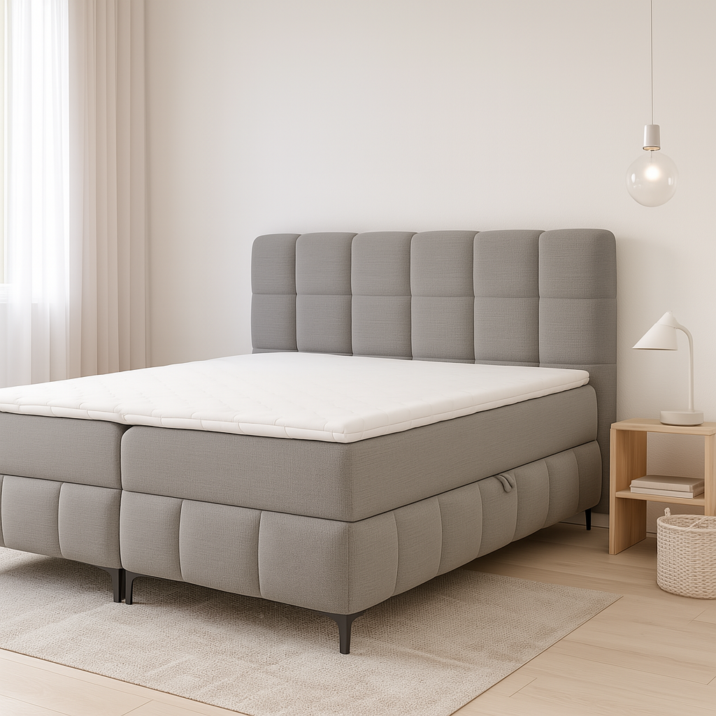 Łóżko kontynentalne ELLIS 200x200 z topperem GRATIS