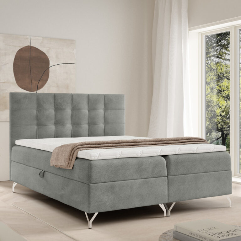 łóżko kontynentalne SIEBEN 200x200 z topperem GRATIS