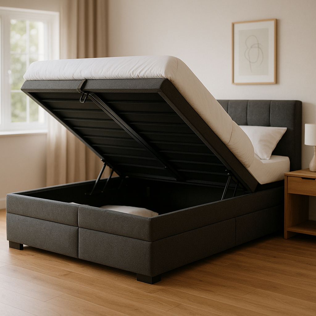 Łóżko kontynentalne 160x200 z pojemnikiem do sypialni