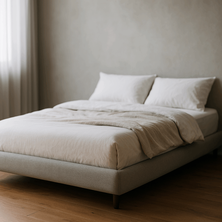 Nowoczesne łóżka tapicerowane bez zagłówka w sypialni