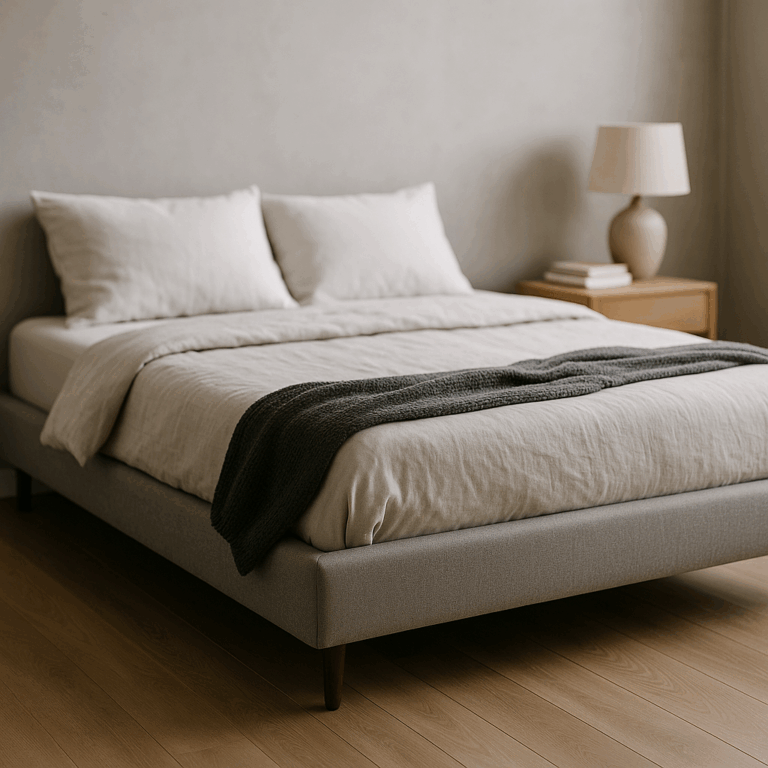 Łóżko tapicerowane bez zagłówka nowoczesny styl i funkcjonalność