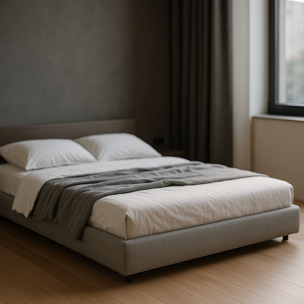 Łóżka tapicerowane bez zagłówka dla nowoczesnej sypialni