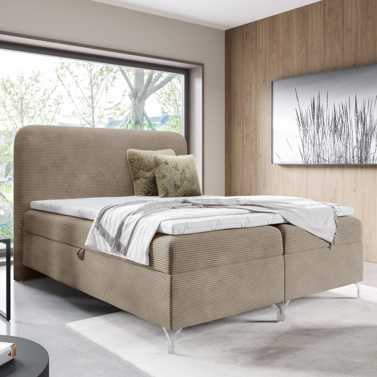 Łóżko kontynentalne OMEGA 180x200 z topperem gratis