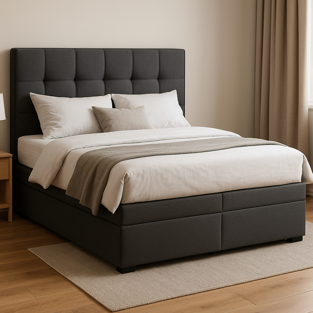 Łóżko kontynentalne 160x200 z pojemnikiem do sypialni