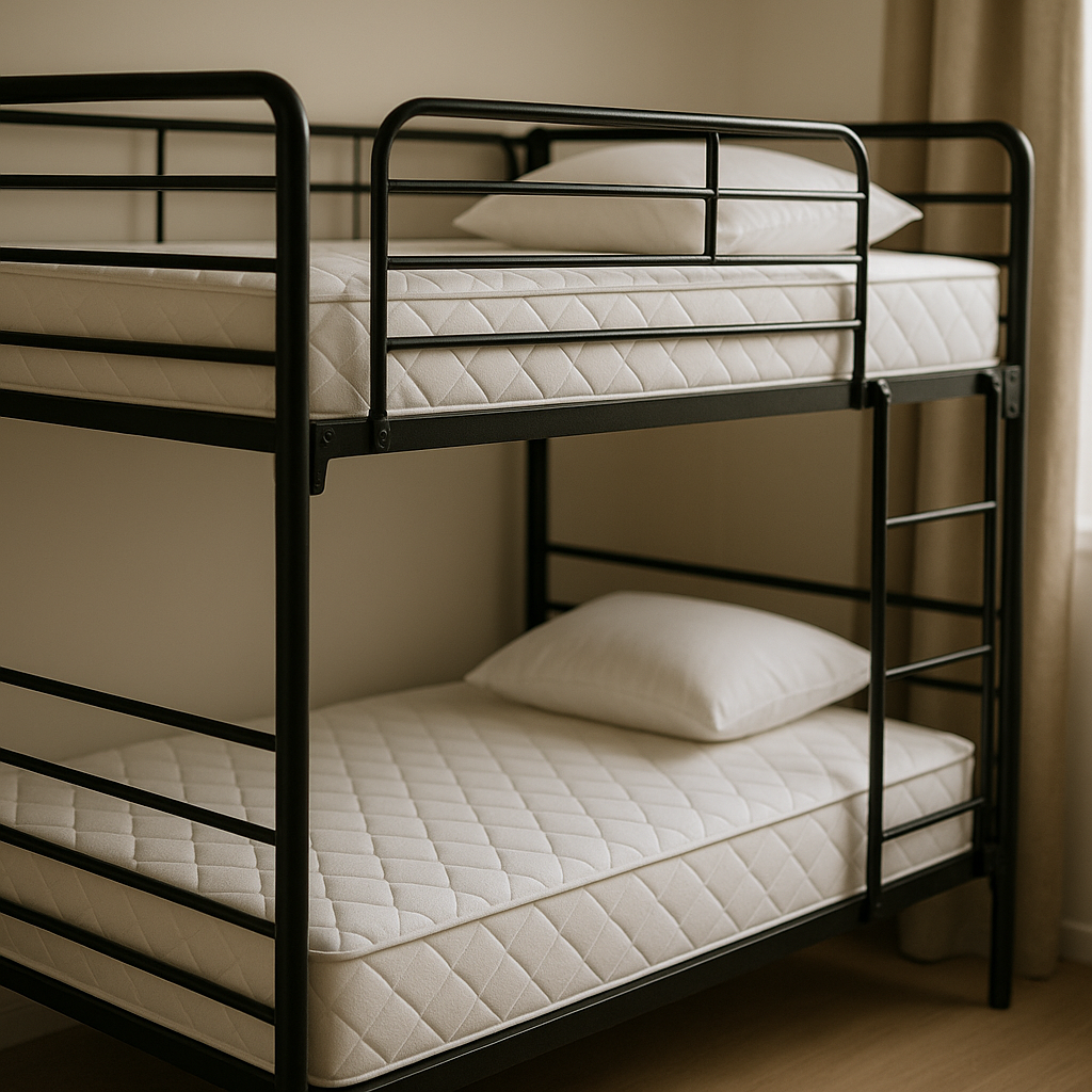 Łóżka piętrowe metalowe z materacami - zalety i wybór
