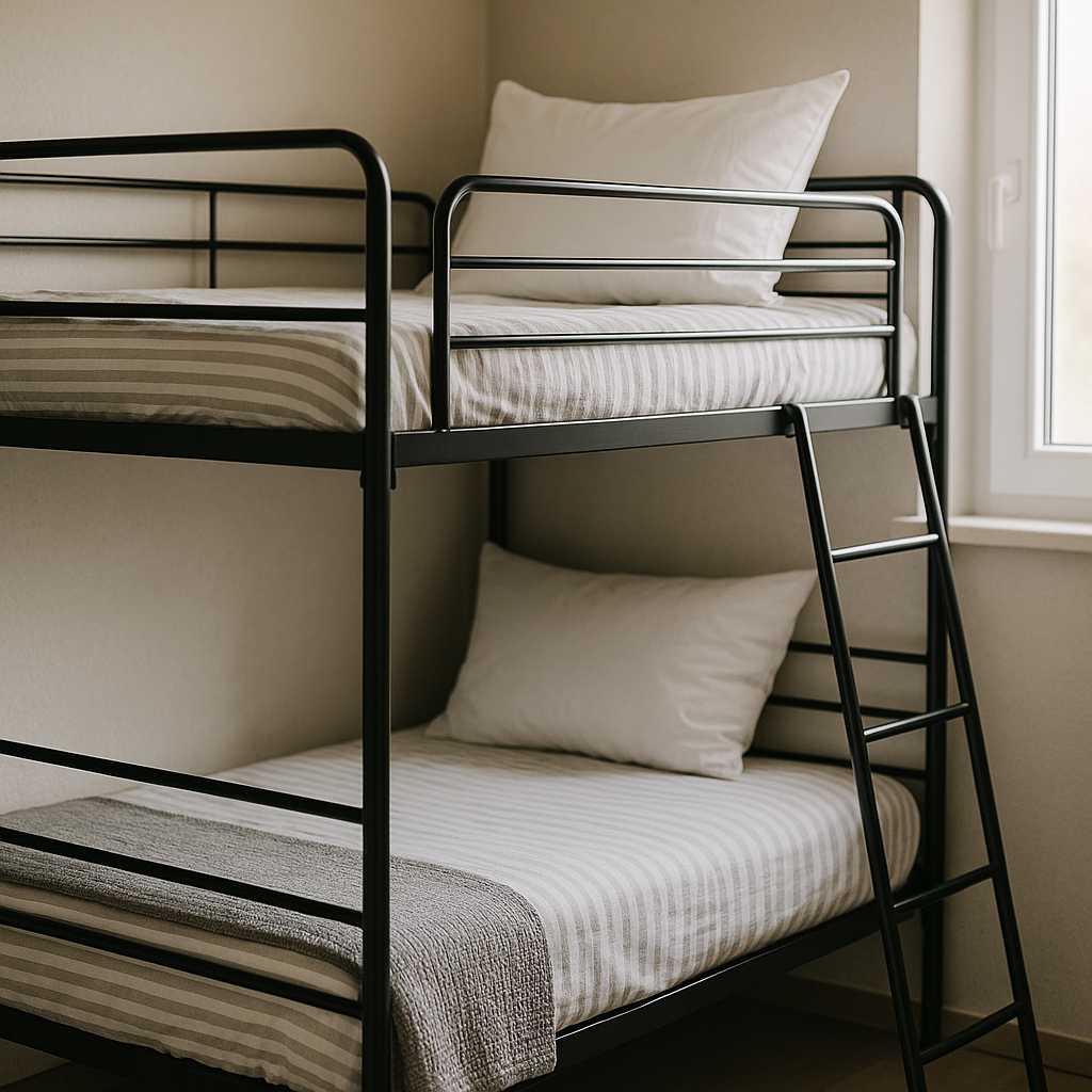 Metalowe łóżka piętrowe idealne do małych wnętrz